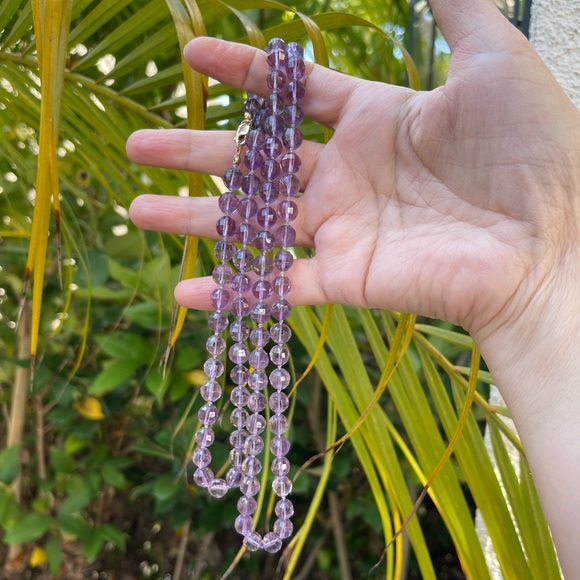 Faceted natural 8mm high quality amethyst bead 14/20 gold filled long necklacece - Picture 10 of 10